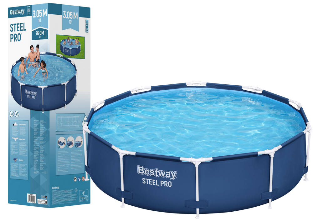 Sodo baseinas su stelažu 305 x 76 cm bestway