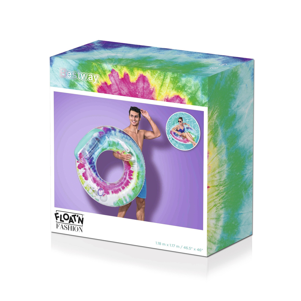 Pripučiamas plaukimo ratas bestway tie dye, 118cm
