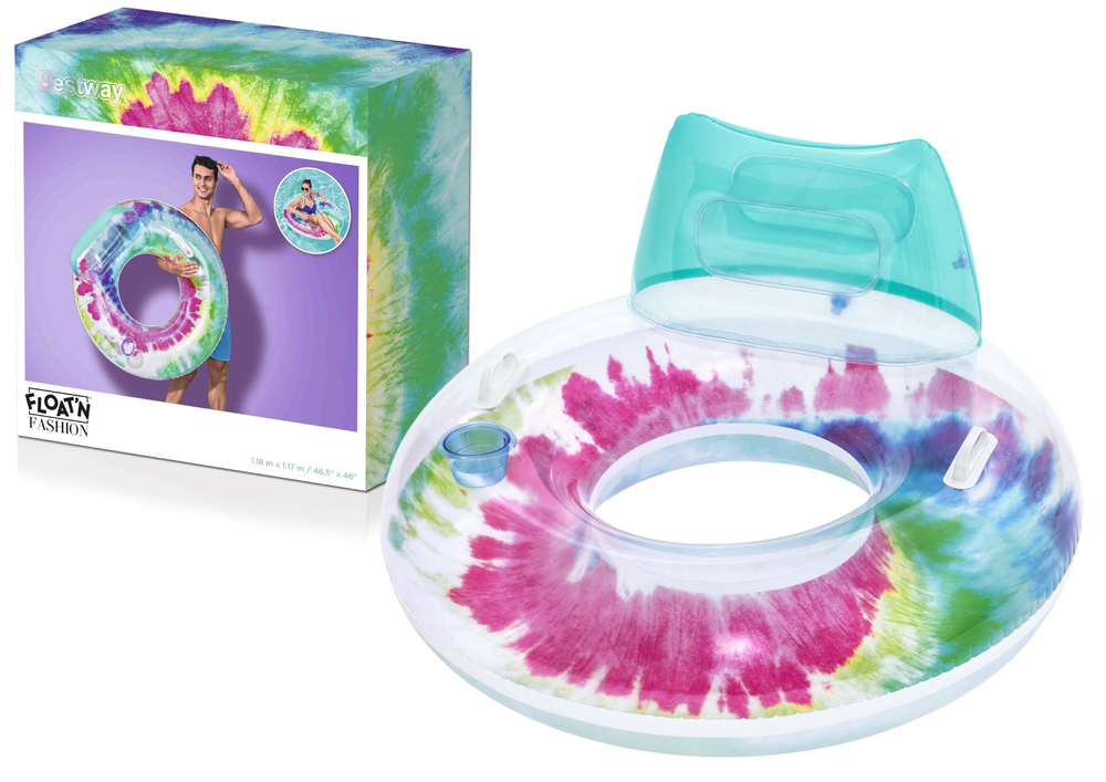 Pripučiamas plaukimo ratas bestway tie dye, 118cm