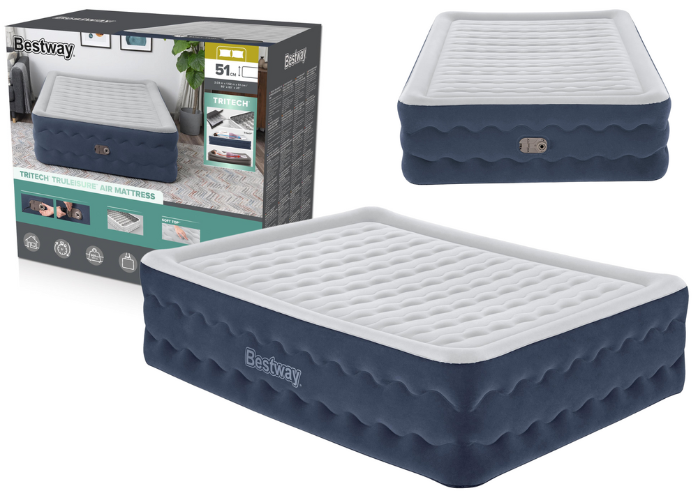 Pripučiamas dvigulė čiužinys bestway 203 x 152 x 51 cm