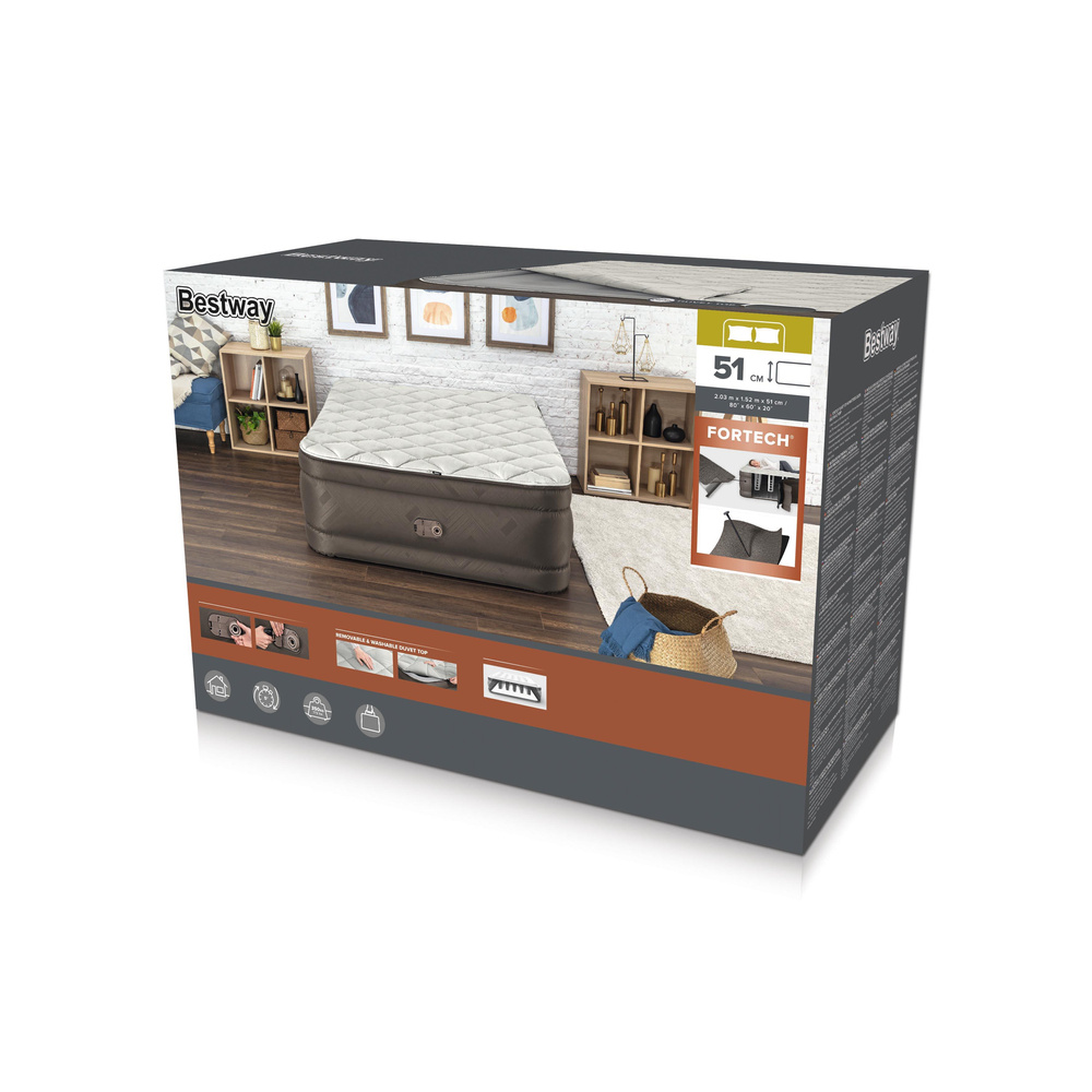 Pripučiamas čiužinys bestway 69145, 203x152x51 cm