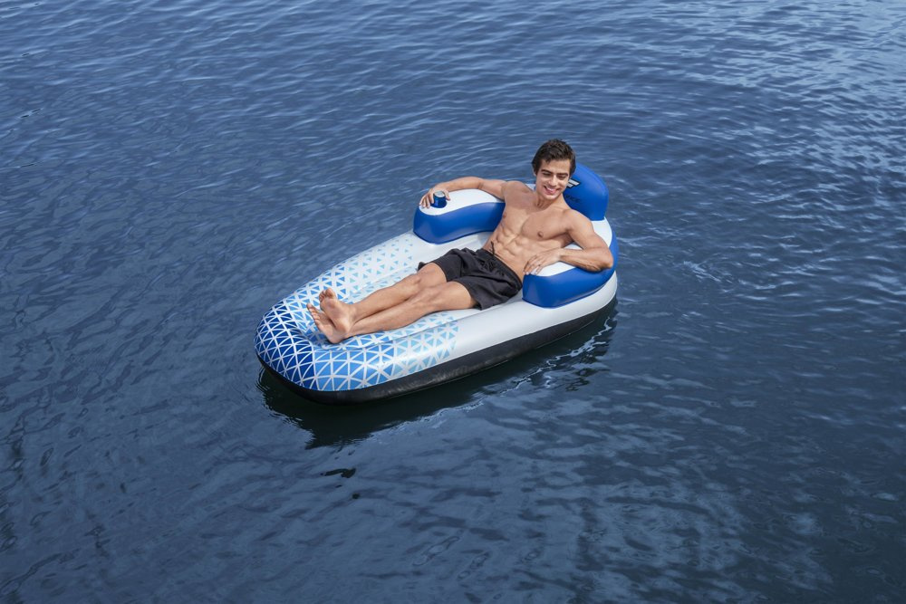 Pripučiamas plaustas bestway hydro-force indigo wave lounge, 191x107 cm