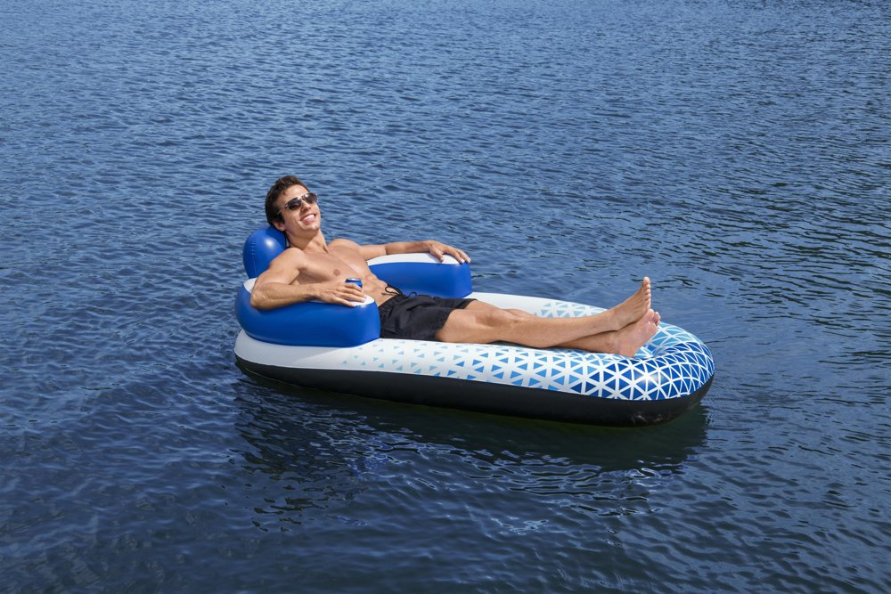Pripučiamas plaustas bestway hydro-force indigo wave lounge, 191x107 cm