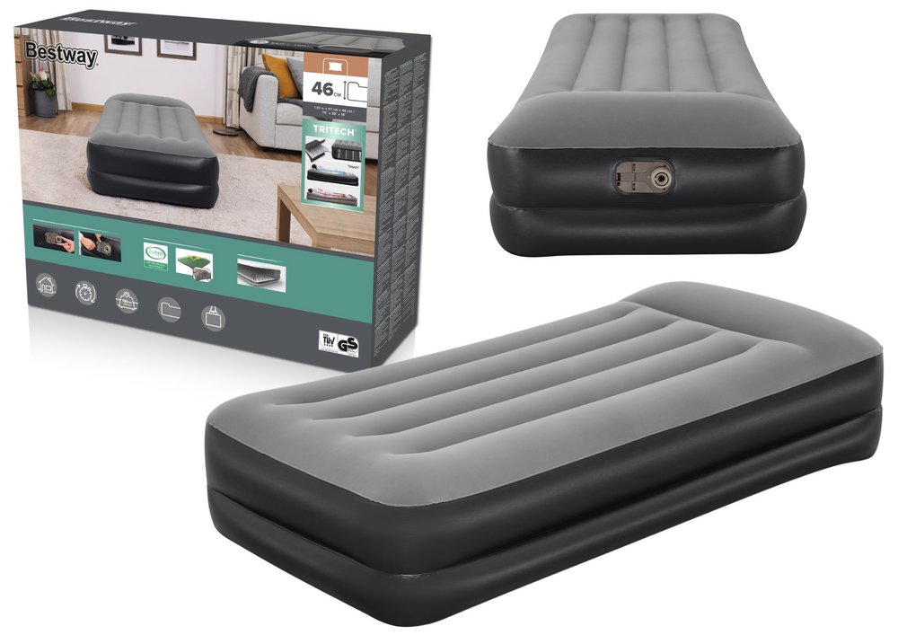 Bestway® TriTech™ pripučiamas čiužinys Aerolux su integruotu elektriniu siurbliu Vienvietis XL/vidutinis 191 x 97 x 46 cm