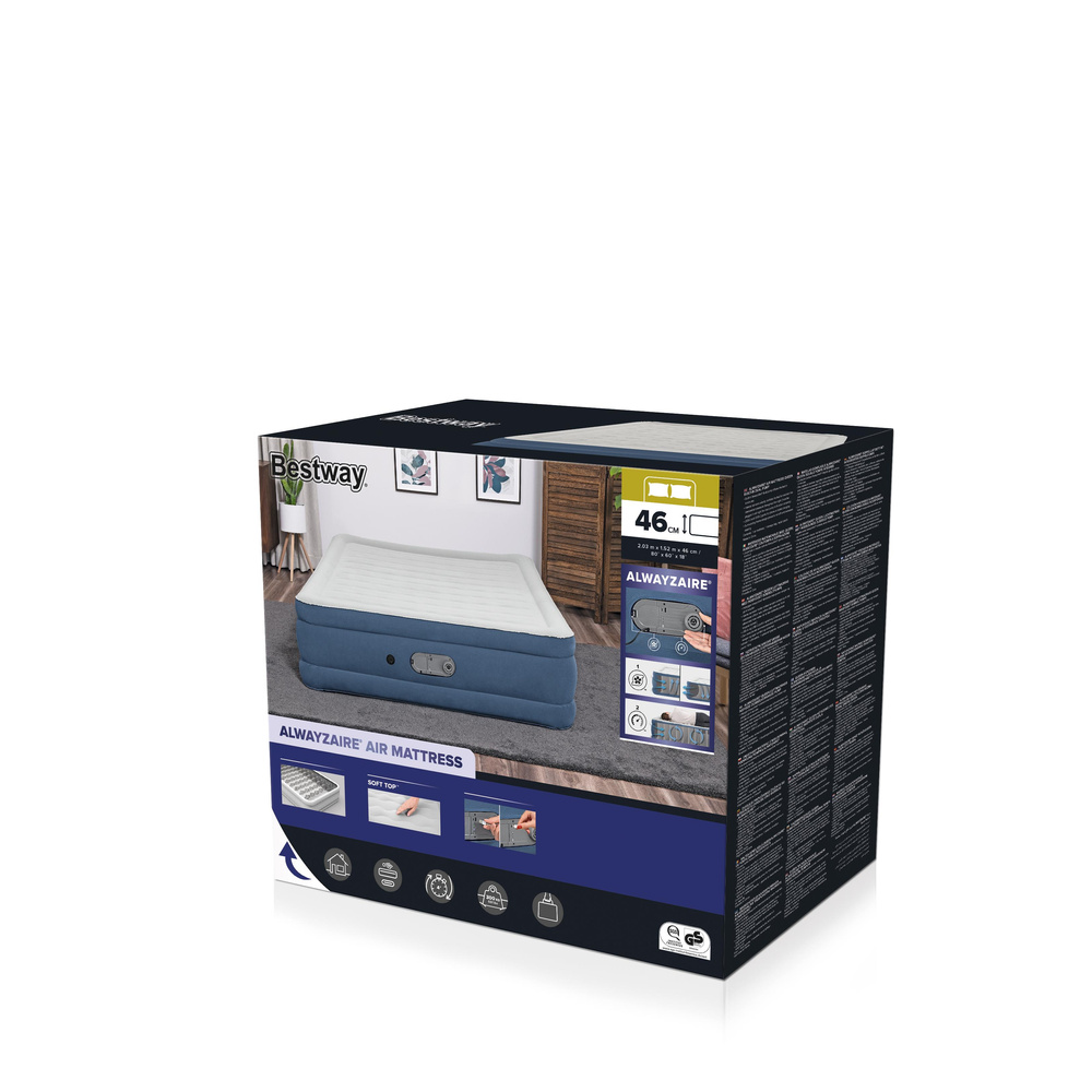 Pripučiamas čiužinys bestway 67624, 203 x 152 x 46 cm