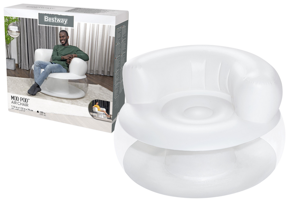 Pripučiamas fotelis bestway 75138 baltas