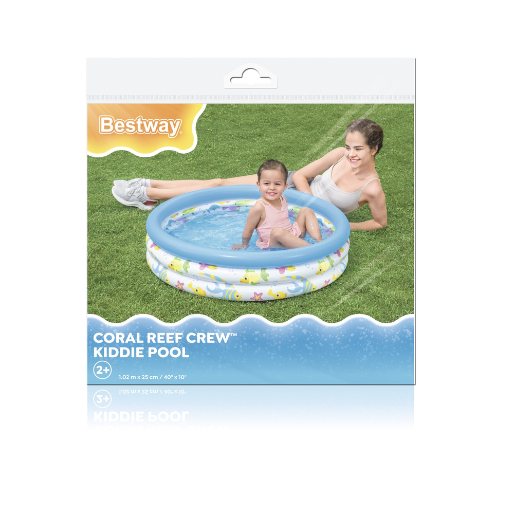 Pripučiamas baseinas bestway coral kids, 102x25 cm, be filtro