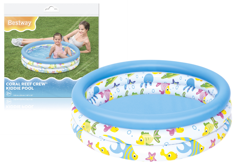 Pripučiamas baseinas bestway coral kids, 102x25 cm, be filtro