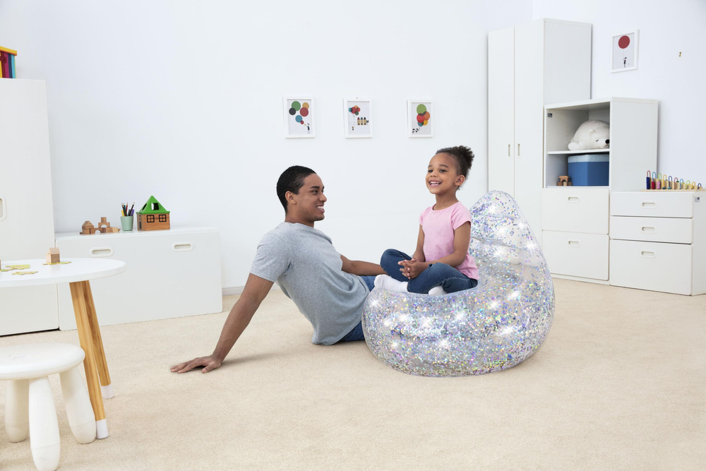 Pripučiamas fotelis bestway glitter dream, 72x64 cm