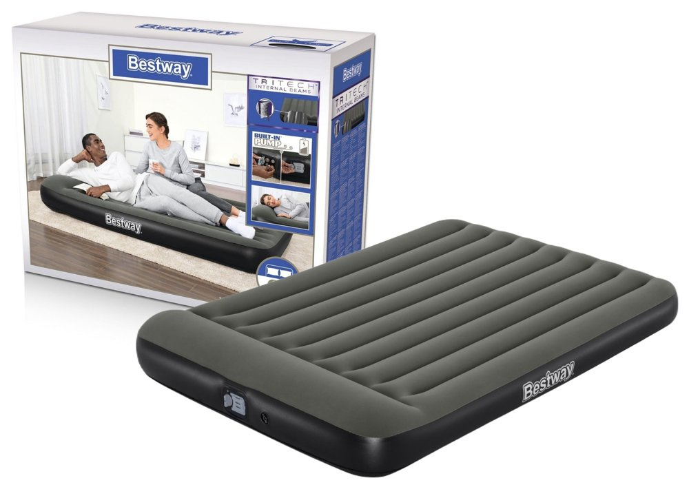 Pripučiamas čiužinys bestway tritech queen 203x152x30 cm, su integruota pompa
