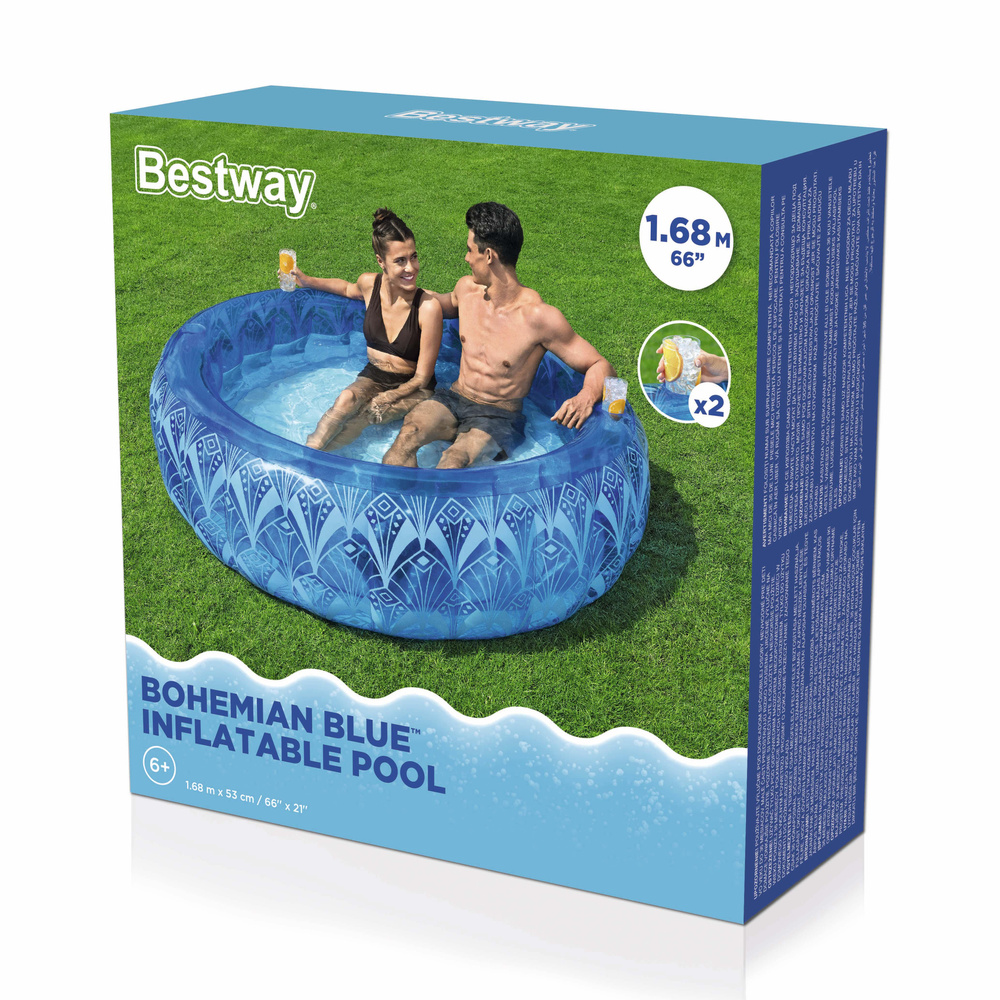 Pripučiamas baseinas 168 x 53 cm mėlynas bestway