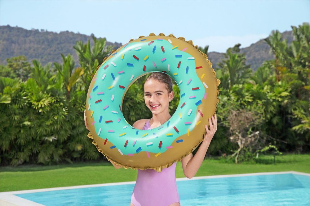 Pripučiamas ratas bestway sweet donut, 91 cm, rudas/žalias