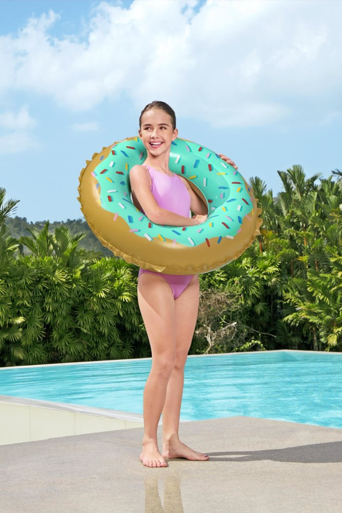 Pripučiamas ratas bestway sweet donut, 91 cm, rudas/žalias