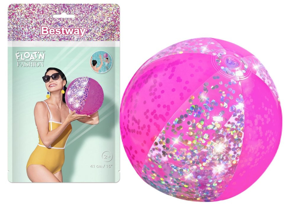 Pripučiamas paplūdimio kamuolys bestway glitter fusion, 41 cm