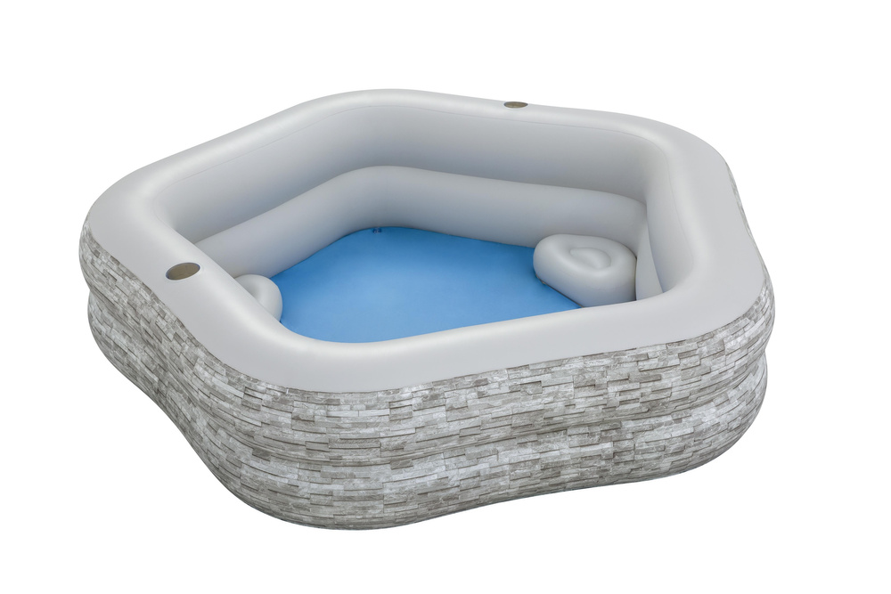 Šeimos baseinas bestway truprint, 213 x 206 x 53 cm, pilkas