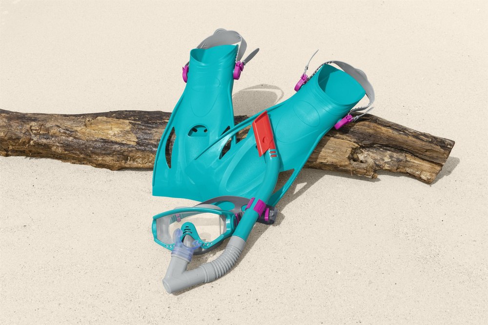 Nardymo kaukių komplektas bestway spark wave snorkel, 2 vnt, juodas/mėlynas