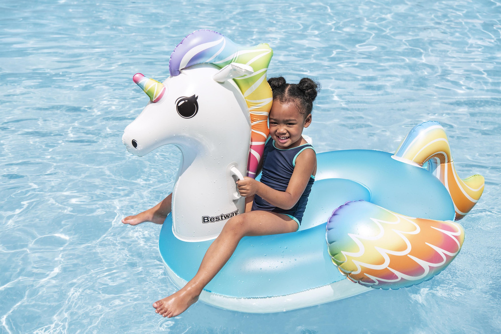 Pripučiamas plaustas bestway unicorn, 150x117x95 cm