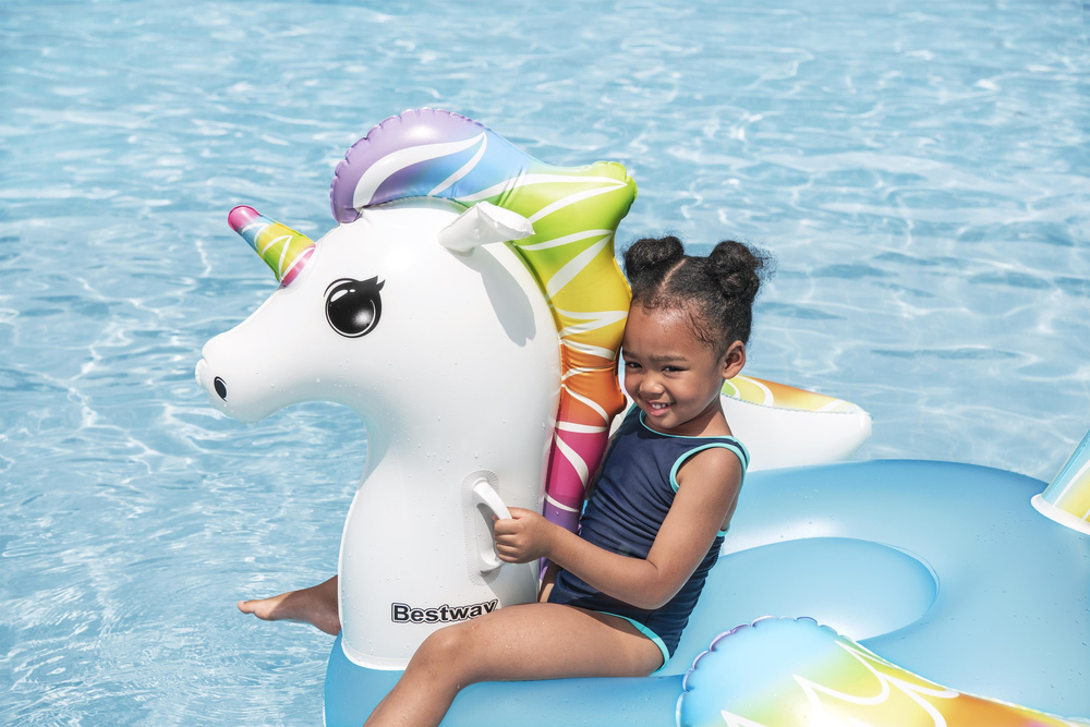 Pripučiamas plaustas bestway unicorn, 150x117x95 cm