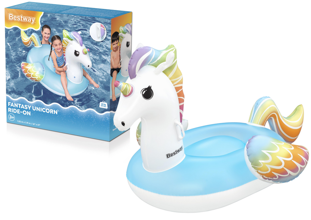 Pripučiamas plaustas bestway unicorn, 150x117x95 cm
