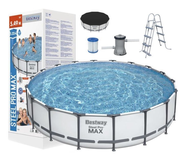 Karkasinis baseinas bestway steel pro max 549x122 cm, su filtru
