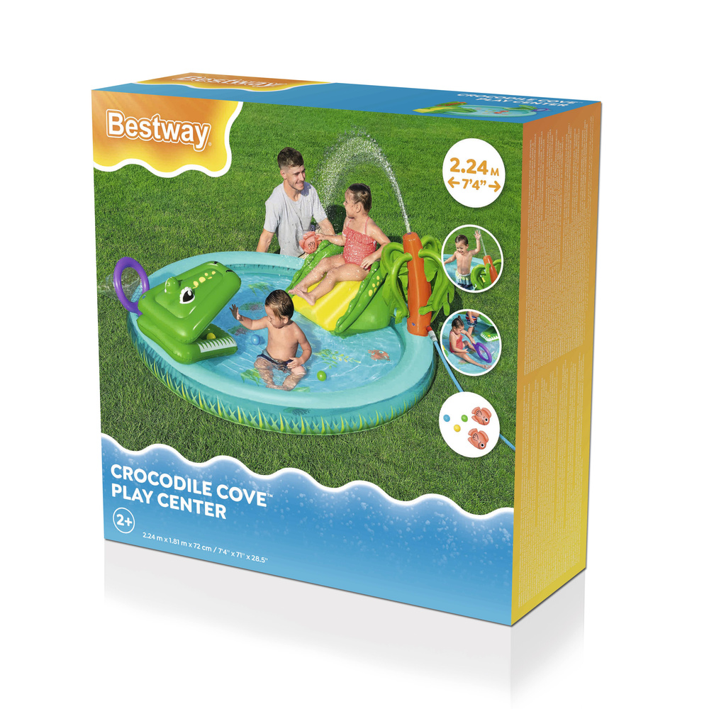 Bestway 53166 wodny plac zabaw zatoka krokodyli 2.24m x 1.81m x 72cm