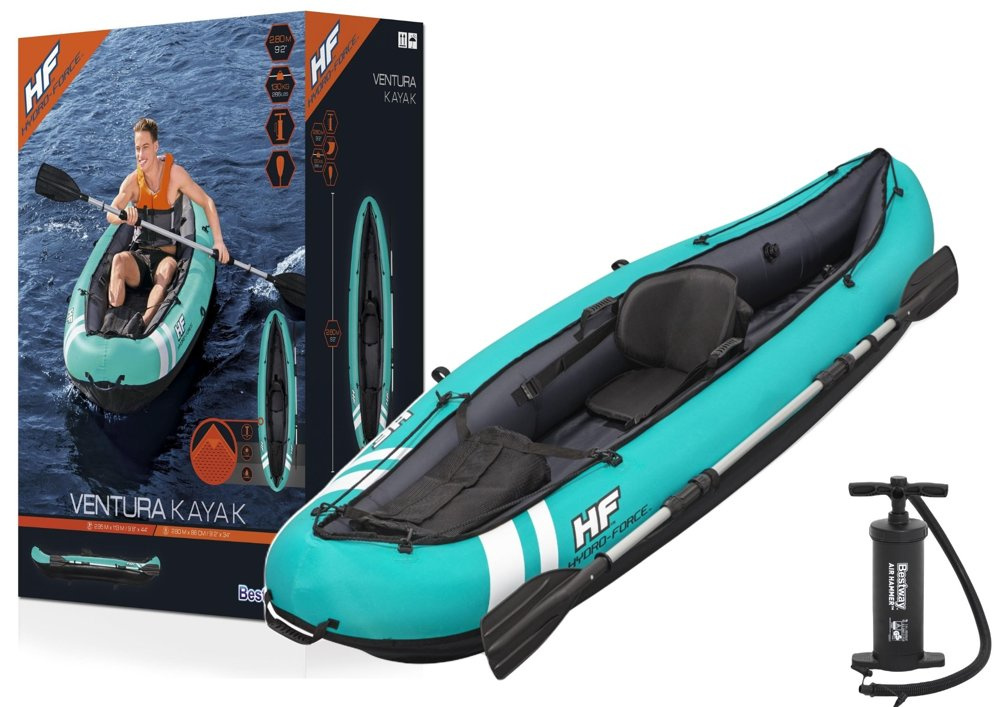 Pripučiama baidarė bestway hydro-force ventura, 280x86x40 cm