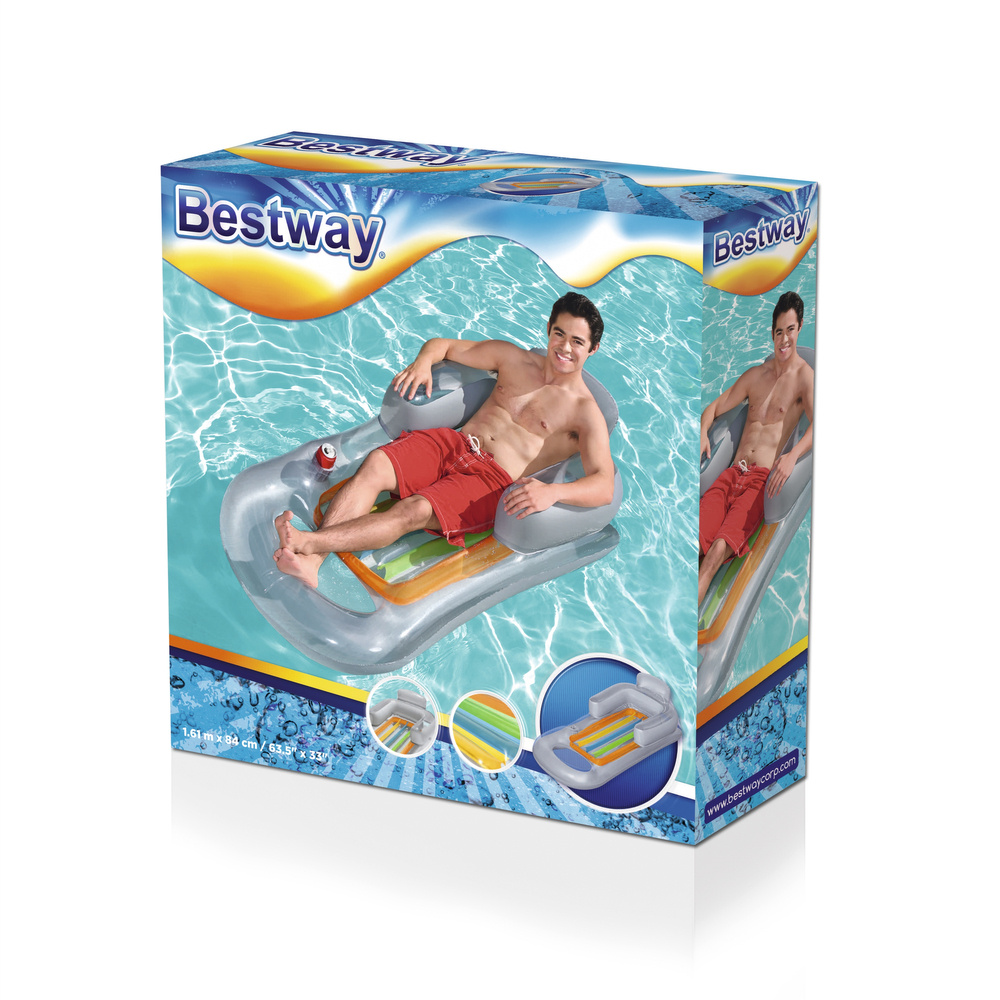 Pripučiamas gultas su nugaros atrama bestway designer fashion lounge 150x77x50 cm
