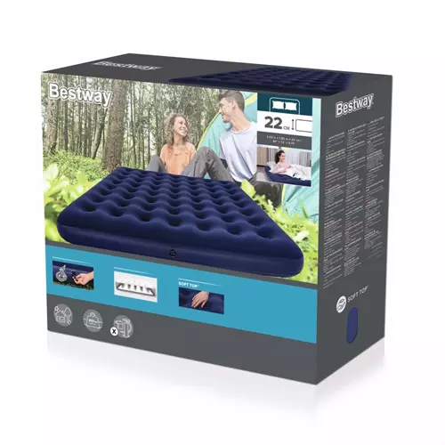 Dvivietis pripučiamas čiužinys 203x183x22cm bestway 67004