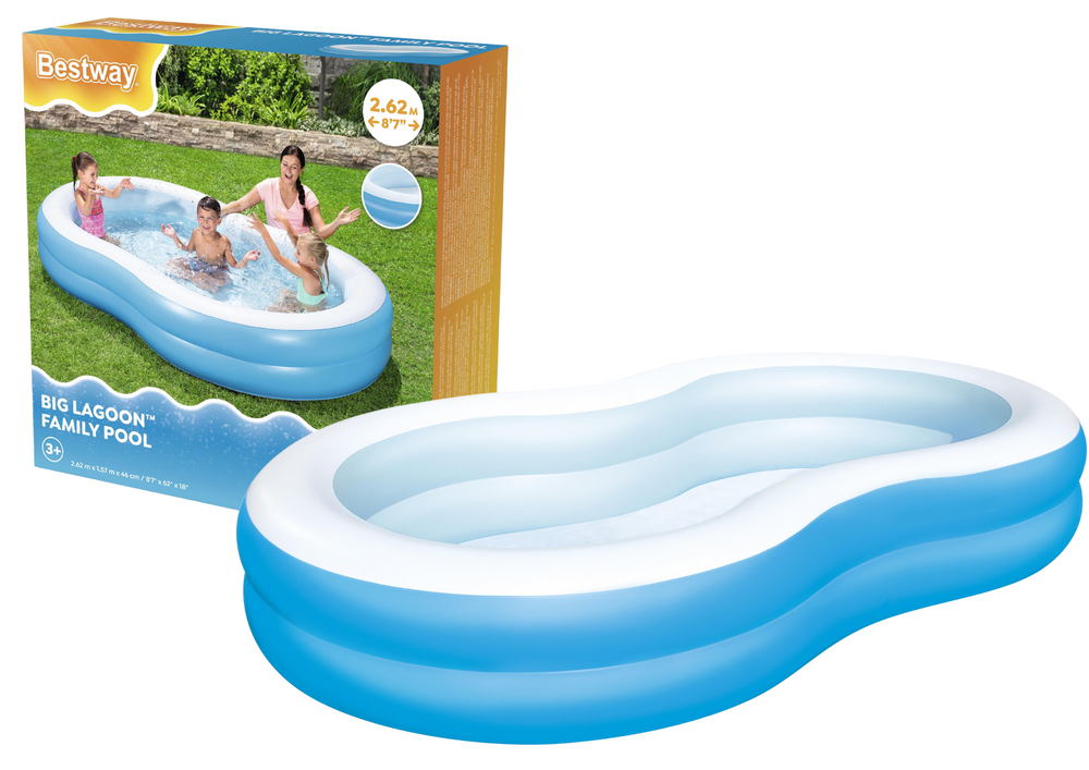 Pripučiamas baseinas bestway lagoon family, 262x157x46 cm