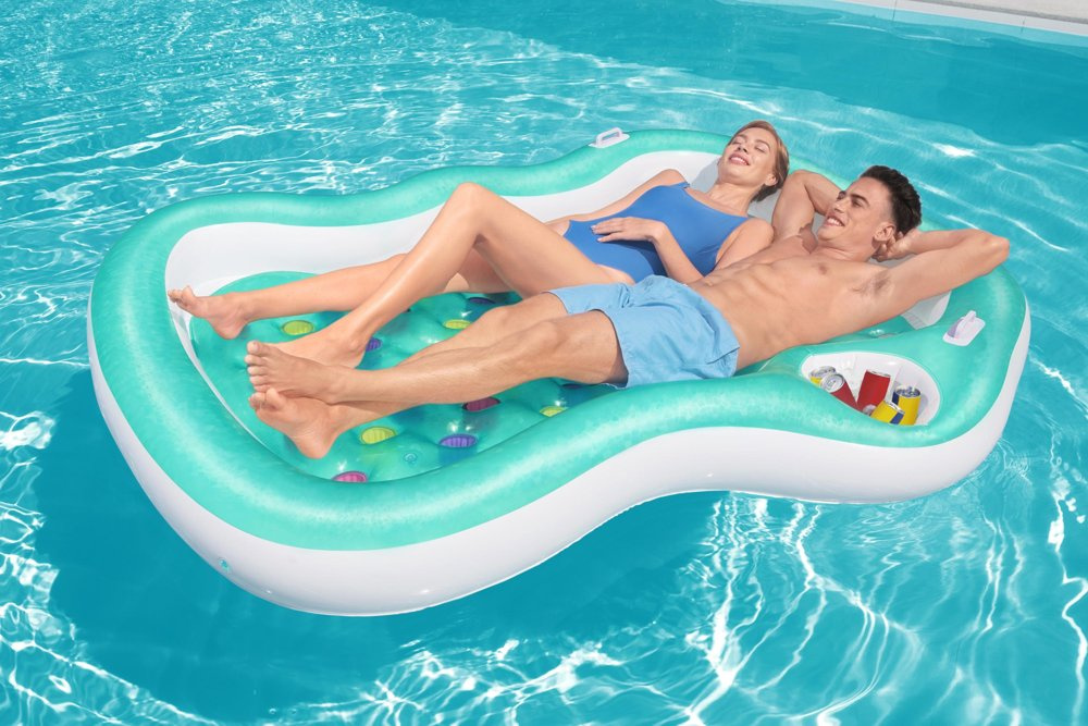 Pripučiamas paplūdimio čiužinys bestway double designer lounge, 216x178 cm