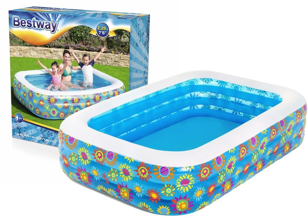 Pripučiamas baseinas bestway happy flora, 229x152x56 cm