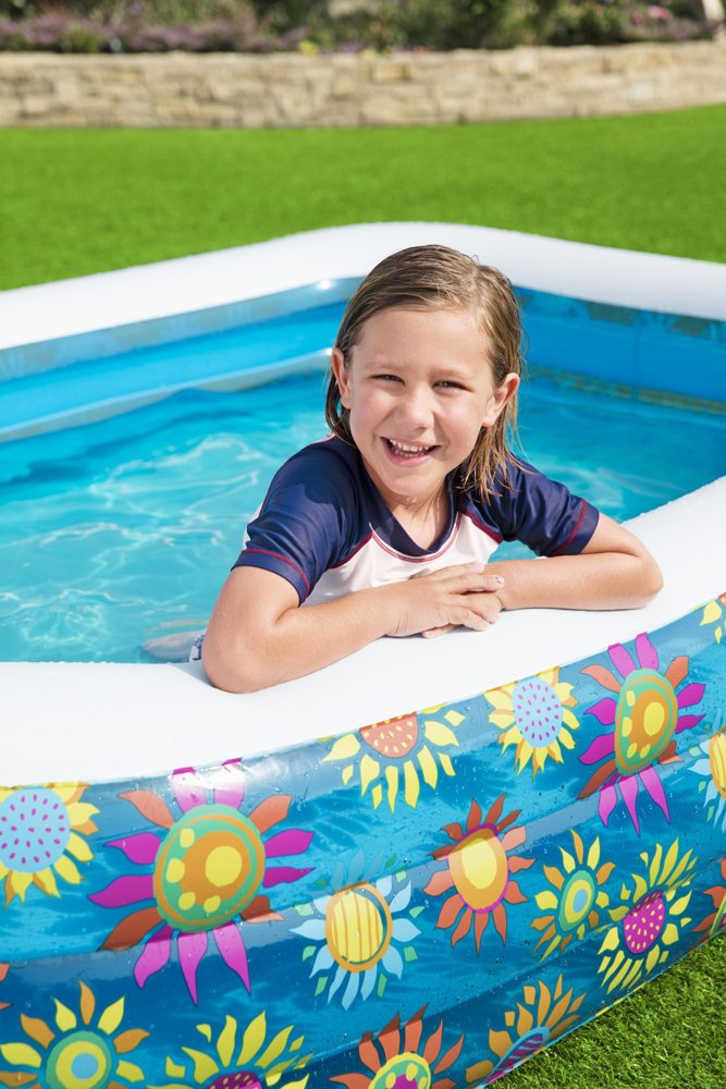 Pripučiamas baseinas bestway happy flora, 229x152x56 cm