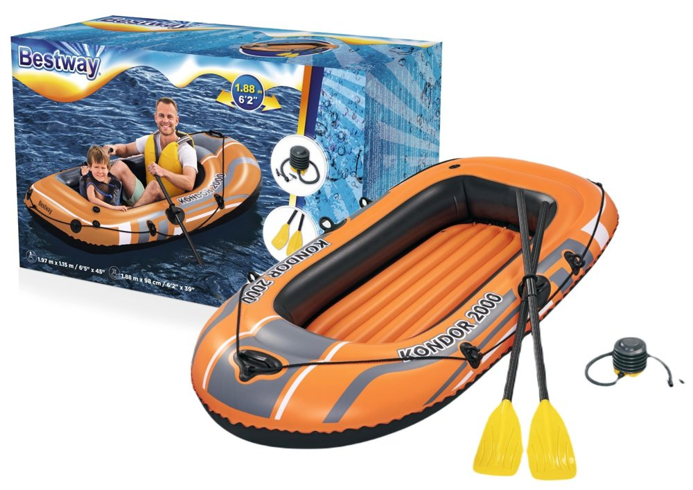 Pripučiama valtis bestway kondor 2000 set, 188x98 cm