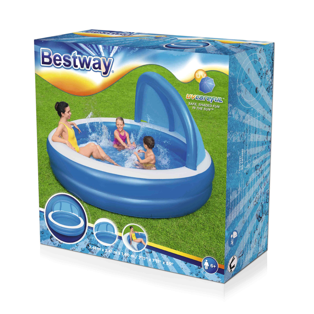 Pripučiamas baseinas bestway summer days 241x241x140 cm