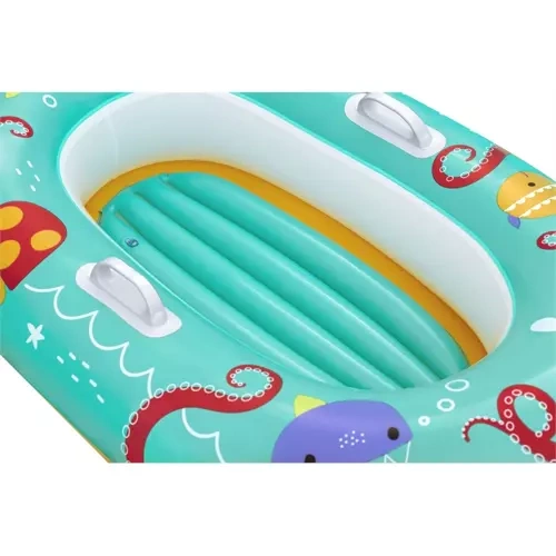 Pripučiama valtis vaikams bestway happy crustacean, 119x79 cm, orandžinė/mėlyna
