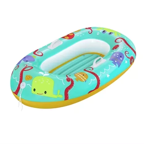Pripučiama valtis vaikams bestway happy crustacean, 119x79 cm, orandžinė/mėlyna