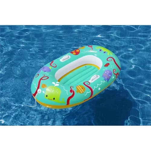 Pripučiama valtis vaikams bestway happy crustacean, 119x79 cm, orandžinė/mėlyna