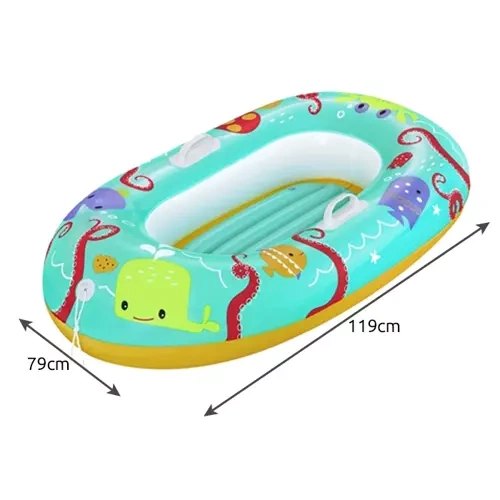 Pripučiama valtis vaikams bestway happy crustacean, 119x79 cm, orandžinė/mėlyna