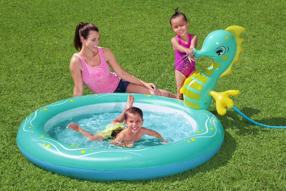 Pripučiamas baseinas bestway seahorse sprinkler, 188x160x86 cm