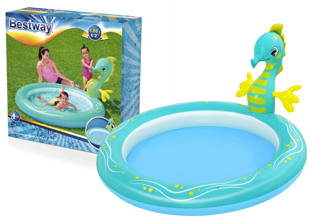 Pripučiamas baseinas bestway seahorse sprinkler, 188x160x86 cm
