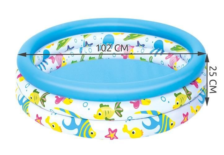 Pripučiamas baseinas bestway coral kids, 102x25 cm, be filtro