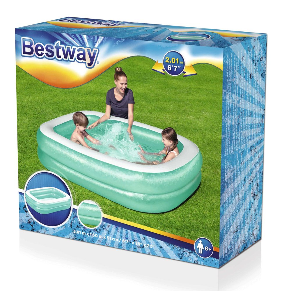 Pripučiamas baseinas bestway family rectangular, 201x150x51 cm
