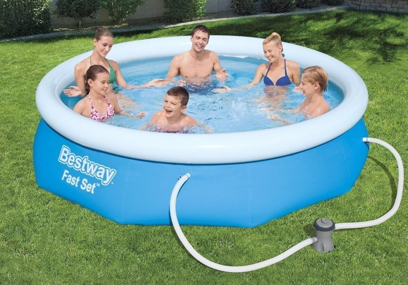 Baseino rinkinys bestway marin fast, apvalus, 305 cm, mėlyna