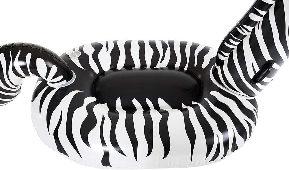 Pripučiamas plaustas su led apšvietimu bestway lights 'n stripes zebra, juodas/baltas