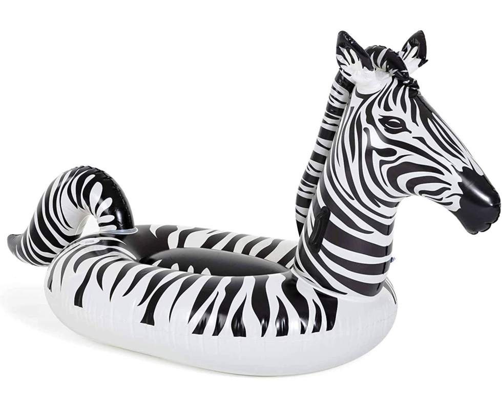 Pripučiamas plaustas su led apšvietimu bestway lights 'n stripes zebra, juodas/baltas