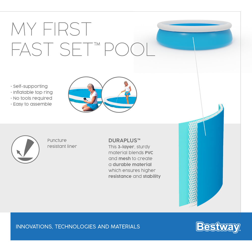Baseinas Bestway Fast Set Splash & Play 152x38 cm, be filtro