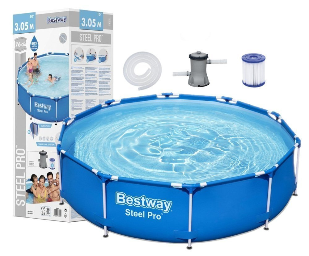 Karkasinis baseinas bestway steel pro 305x76 cm, su filtru