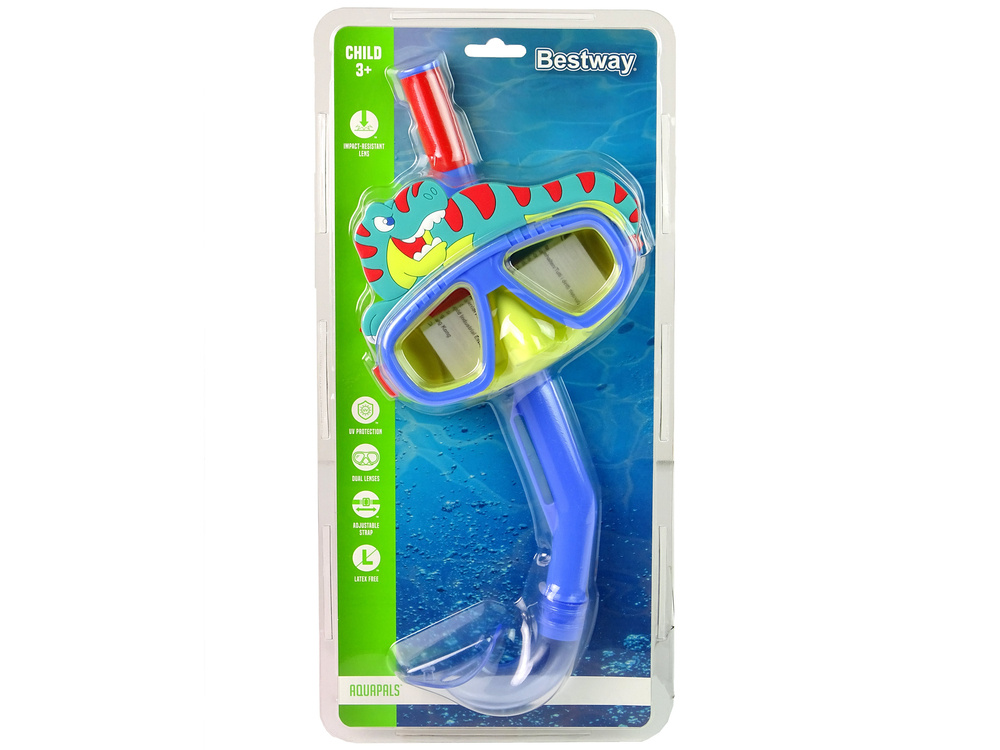 Nardymo kaukė su naminių gyvūnėlių vamzdeliu, žalia, bestway 24059