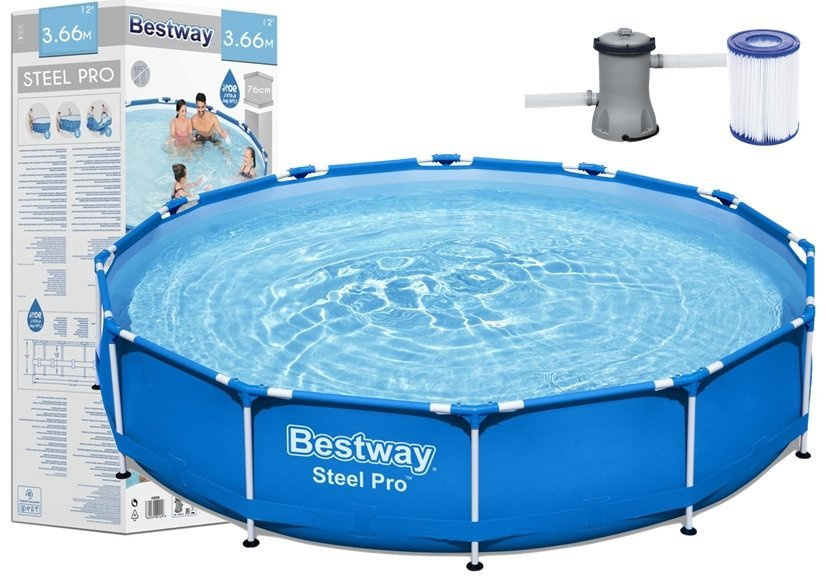 Karkasinis baseinas bestway steel pro su filtru 366x76 cm