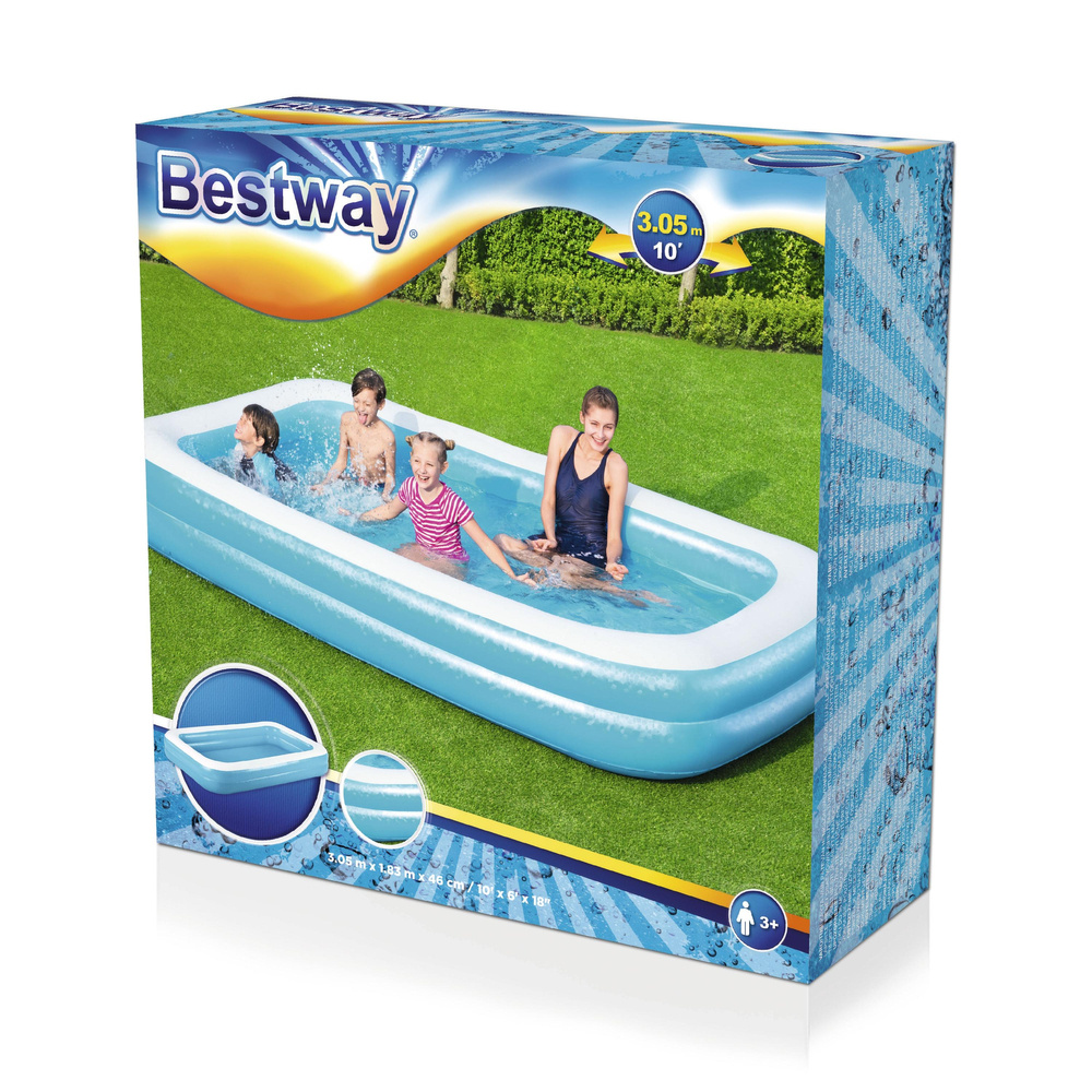 Pripučiamas baseinas bestway family, 305x183x46 cm